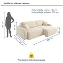 Ver imagem 3 de Sofá Cama Modular Orgânico Retrátil 4 Lugares 230cm Base Madeira Maciça Cancún