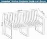 Conjunto 2 Poltronas, 1 Sofá 2 Lug e 2 Mesas Área Externa Verte Eco Rivatti Fibra Natural Café - 4