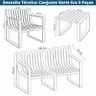 Conjunto 2 Poltronas, 1 Sofá 2 Lug e 2 Mesas Área Externa Verte Eco Rivatti Fibra Natural Café - 2