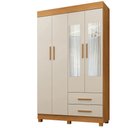 Ver imagem 1 de Guarda Roupa New Copacabana 4 Portas 2 Gavetas 5 Prateleiras com Espelho - Benetil