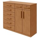 Ver imagem 1 de Comoda Toronto 2 Portas 8 Gavetas MDP MDF Puxador MDF Amendoa Moveis Lopas