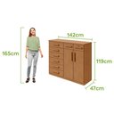 Ver imagem 2 de Comoda Toronto 2 Portas 8 Gavetas MDP MDF Puxador MDF Amendoa Moveis Lopas