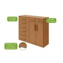 Ver imagem 6 de Comoda Toronto 2 Portas 8 Gavetas MDP MDF Puxador MDF Amendoa Moveis Lopas