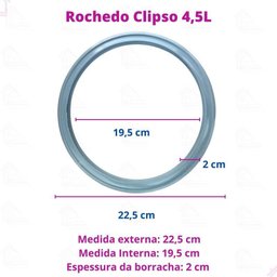 Borracha de Silicone Panela de Pressão Rochedo Clipso 4,5 L - 3