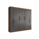 Ver imagem 3 de Guarda Roupa 8 Portas e 6 Gavetas Master 8.6 Jatobá-grafite