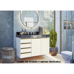 Kit 02 Balcoes Para Banheiro Cj16 Branco Off White - 5 Kit 02 Balcoes Para Banheiro Cj16 Branco Off White - 5