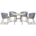 Ver imagem 1 de Mesa com 4 Cadeiras e Noronha Estofado 6 Trama Original Prata