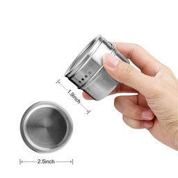 Porta Tempero Magnetico em Aço Inox 3 Potes com Suporte - 5