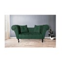 Ver imagem 3 de Recamier Decorativo Divã Dubai Couro Bege Pés Madeira Mz Decor