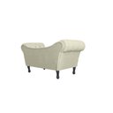 Ver imagem 2 de Recamier Decorativo Divã Dubai Couro Bege Pés Madeira Mz Decor