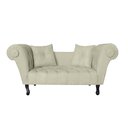 Ver imagem 1 de Recamier Decorativo Divã Dubai Couro Bege Pés Madeira Mz Decor
