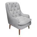 Ver imagem 1 de Poltrona Decorativa Lille Corino Cinza - Dominic Decor