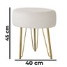 Puff Decorativo Salão Dina Pés Dourado - Nanda Decor:veludo Bege - 4