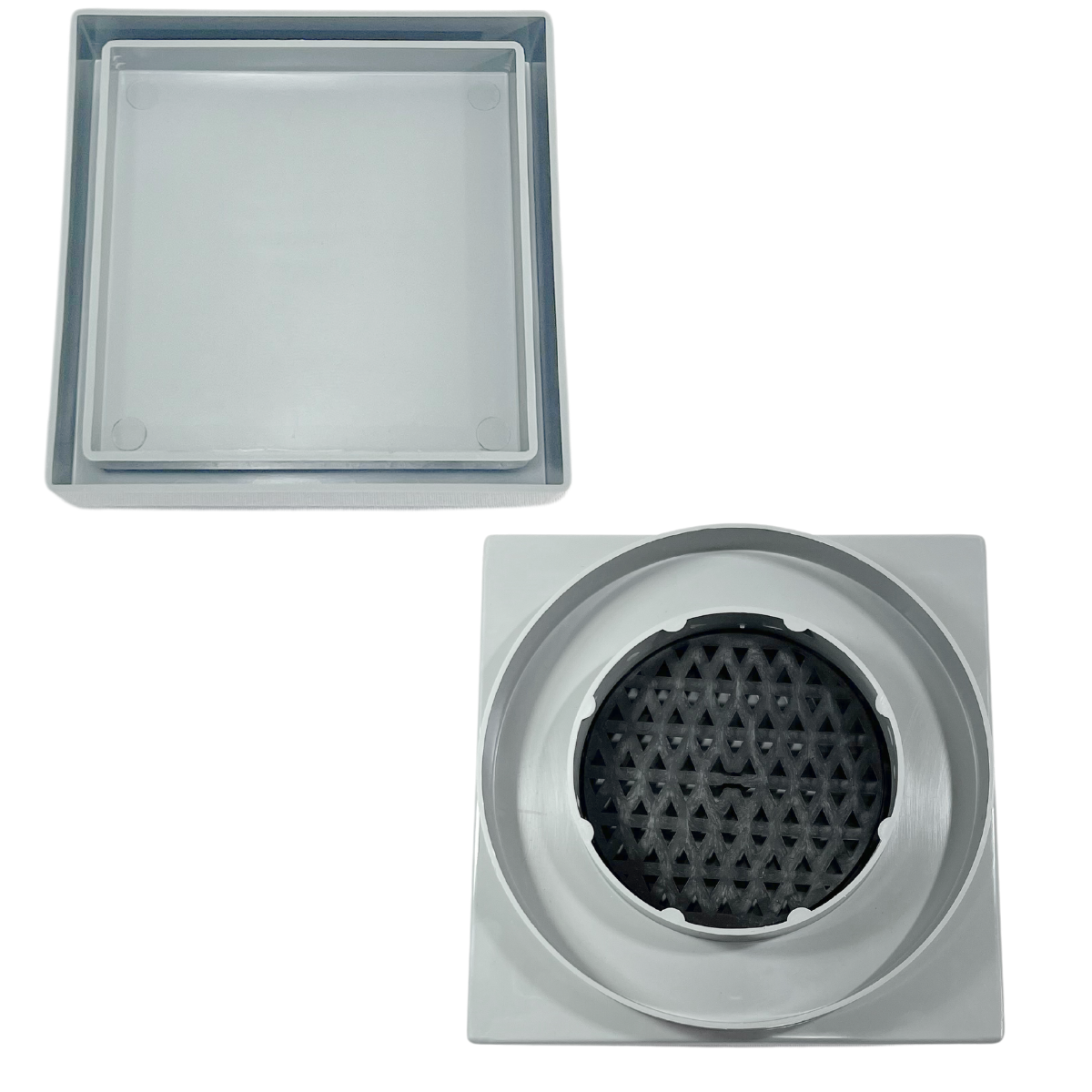 Ralo Invisível 15x15 Banheiro Drena Box Oculto para Tubo de 4 ou 6 Polegadas Cola Piso Porcelanato:c - 7
