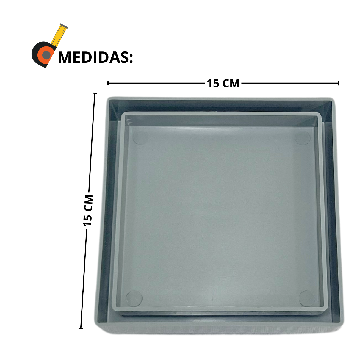 Ralo Invisível 15x15 Banheiro Drena Box Oculto para Tubo de 4 ou 6 Polegadas Cola Piso Porcelanato:c - 2