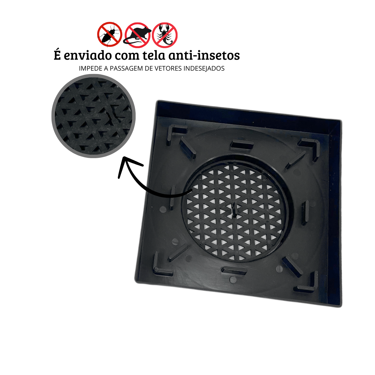 Ralo Invisível 15x15 Banheiro Drena Box Oculto para Tubo de 4 ou 6 Polegadas Cola Piso Porcelanato:c - 13
