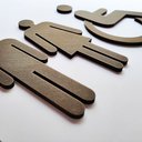 Ver imagem 3 de Quadro / placa Sinalização Banheiro Masc/fem E Pne - indicativa - Toque 3D:Bronze