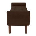 Ver imagem 6 de Puff Recamier Calçadeira 140cm Base Madeira Neville P02 Sintético Marrom - Mpozenato