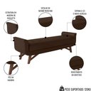 Ver imagem 2 de Puff Recamier Calçadeira 140cm Base Madeira Neville P02 Sintético Marrom - Mpozenato