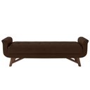 Ver imagem 4 de Puff Recamier Calçadeira 140cm Base Madeira Neville P02 Sintético Marrom - Mpozenato