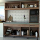 Ver imagem 2 de Cozinha Compacta Larissa 8 Portas 1 Gaveta Freijó/oliva - Panorama Móveis
