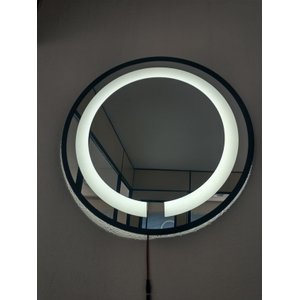 Espelho Led Frio Adnet 60cm Moldura Marrom Sem Alça