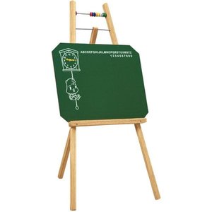 Lousa Quadro com Cavalete Infantil Verde Pedagógico Didático de Madeira Pinus