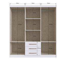 Guarda-roupa Casal 6 Portas Paris 2006 Móveis Doripel - 5