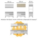 Ver imagem 5 de Armário de Cozinha Completa com Bancada Americana Veneza Multimóveis Mp2199 Branco/preto