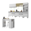 Ver imagem 1 de Armário de Cozinha Completa com Bancada Americana Veneza Multimóveis Mp2199 Branco/preto