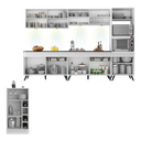 Ver imagem 4 de Armário de Cozinha Completa com Bancada Americana Veneza Multimóveis Mp2199 Branco/preto