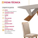 Ver imagem 6 de Mesa de Jantar Yasmin 180cm Tampo Mdf Vidro Canto Copo com 6 Cadeiras Lira