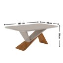 Ver imagem 4 de Mesa de Jantar Yasmin 180cm Tampo Mdf Vidro Canto Copo com 6 Cadeiras Lira