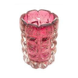 Vaso de Vidro Italy Rosa e Dourado 10cm X 15cm - Lyor - 1