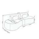 Ver imagem 3 de Sofá Sala de Estar Modulado França 285cm com Encosto Articulável Mesa Central e Almofadas Veludo Cin