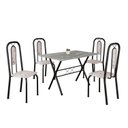 Ver imagem 2 de Conjunto de Mesa Tubular 100x60cm Tampo em Granito Topázio com 4 Cadeiras Lívia