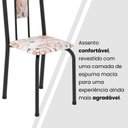 Ver mais imagens de Conjunto de Mesa Tubular 100x60cm Tampo em Granito Topázio com 4 Cadeiras Lívia Preto/Botanic Bege