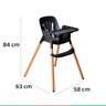 Cadeira de Alimentação Refeição Para Bebê Com Bandeja e Cinto Poke Burigotto - Preta - 5