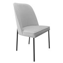 Ver imagem 1 de Cadeira Anatômica Estofada Base Aço Carbono Preto Emma Suede Cinza
