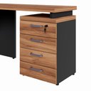 Ver imagem 6 de Mesa em L Escritório 1,50m Gaveteiro 4 Gavetas Pé Painel F5 Cor:nogal com Preto
