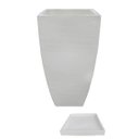 Ver mais imagens de Kit Vaso Planta + Prato 90x45 Moderno Trapézio Polietileno BGPLASTICOS BRANCO 006