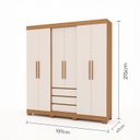 Ver imagem 3 de Guarda-Roupa Grande Casal 6 Portas e 3 Gavetas Square