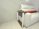 Ver imagem 1 de Mesinha Lateral para Sofá, Mesa Apoio, Mesa Auxiliar Sofá, Mesinha de Sofá Branco e Amadeirado Escur