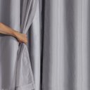 Ver imagem 2 de Cortina Para Sala ou Quarto 4,00m X 2,80m Em Tecido Microfibra Com Voil Cinza Com Ilhós Cromado Para