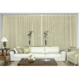 Cortina Voil Perola Sala Quarto 6,00x2,80 Ilhós Cromado - 1