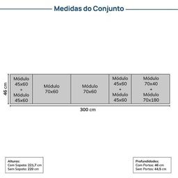 Guarda Roupa 8 Módulos 10 Portas 6 Gavetas Frame Cabecasa MadeiraMadeira   - 4