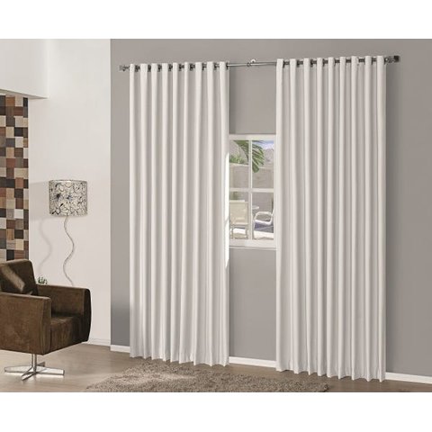 Cortina Blackout em Tecido 5,00x2,80 Corta Luz Branco Gelo