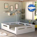 Ver imagem 1 de Cama Casal Baixa para Transição Berço Proteção Lateral Montessoriana com Colchão