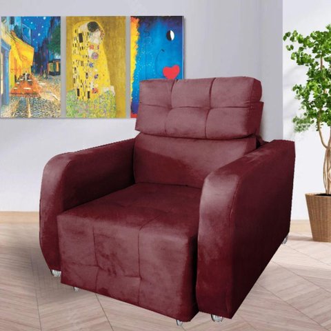 Poltrona Retratil e Reclinavel Safira Bordo