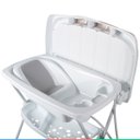 Ver imagem 6 de Banheira Para Bebe Banho Premium Com Suporte e trocador 20 Litros Branca e Rosa - Galzerano